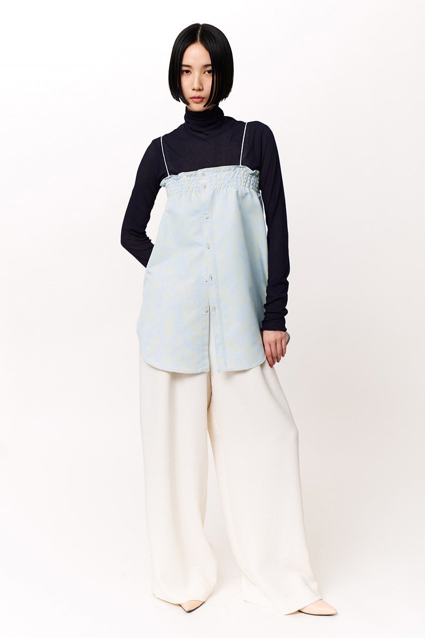 【スタニングルアー/STUNNING LURE】のシャーリングキャミシャツ 人気、トレンドファッション・服の通販 founy(ファニー) 　ファッション　Fashion　レディースファッション　Fashion for Women　トップス・カットソー　Cut & Sew Tops　キャミソール&ノースリーブ　Camisoles & Sleeveless Tops　シャツ・ブラウス・オフィスカジュアル　Elegant Blouses & Button-Ups　ロングTシャツ・Tシャツ　Longline T-Shirts & Tees　カットソー・ベーシックTシャツ　Cut-and-Sewn Tops / Stretch Tees & Basics　キャミソール　Camisole, Spaghetti Strap Top　ギャザー　Gathered, Ruffled　グログラン　Grosgrain, Grosgrain Ribbon　タンク　Tank Top, Sleeveless Top　ラウンド　Round, Round Neck　other-4|ID: prp329100004271122 ipo3291000000035922473