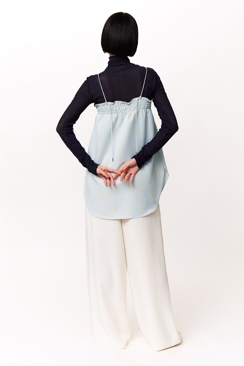 【スタニングルアー/STUNNING LURE】のシャーリングキャミシャツ 人気、トレンドファッション・服の通販 founy(ファニー) 　ファッション　Fashion　レディースファッション　Fashion for Women　トップス・カットソー　Cut & Sew Tops　キャミソール&ノースリーブ　Camisoles & Sleeveless Tops　シャツ・ブラウス・オフィスカジュアル　Elegant Blouses & Button-Ups　ロングTシャツ・Tシャツ　Longline T-Shirts & Tees　カットソー・ベーシックTシャツ　Cut-and-Sewn Tops / Stretch Tees & Basics　キャミソール　Camisole, Spaghetti Strap Top　ギャザー　Gathered, Ruffled　グログラン　Grosgrain, Grosgrain Ribbon　タンク　Tank Top, Sleeveless Top　ラウンド　Round, Round Neck　other-6|ID: prp329100004271122 ipo3291000000035922475