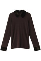 【クラネ/CLANE】のVELOUR COLLAR KNIT TOPS ニット BROWN|ID:prp329100004286069