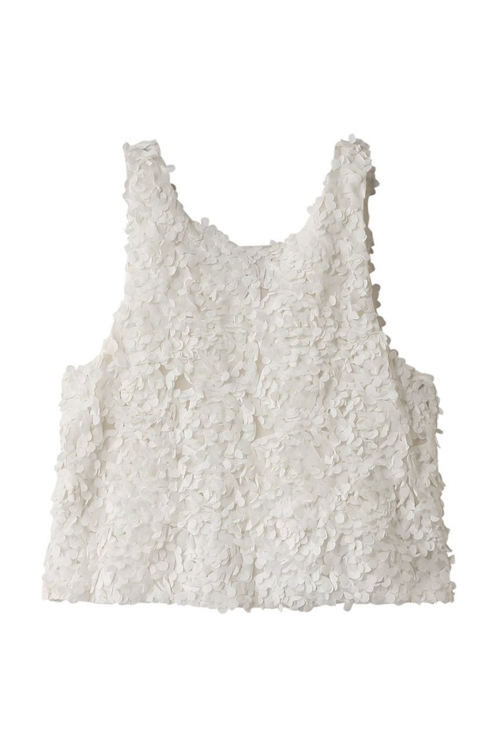 【ウィムガゼット/Whim Gazette】の【GEMINI】フラワーモチーフ2wayノースリーブブラウス インテリア・キッズ・メンズ・レディースファッション・服の通販 founy(ファニー) https://founy.com/ ファッション Fashion レディースファッション Fashion for Women トップス・カットソー Cut & Sew Tops キャミソール&ノースリーブ Camisoles & Sleeveless Tops シャツ・ブラウス・オフィスカジュアル Elegant Blouses & Button-Ups 花柄・フラワープリント・モチーフ Floral Prints & Motifs / Flower Pattern Tops おすすめ Recommended / Our Picks イタリア Italy タンク Tank Top, Sleeveless Top チュール Tulip, Tulip Motif ノースリーブ Sleeveless, No-Sleeve ファブリック Fabric, Textile フラワー Flower, Floral ベスト Vest, Waistcoat モチーフ Motif, Design Theme エレガント 上品 Elegant |ID: prp329100004286074 ipo3291000000036397641