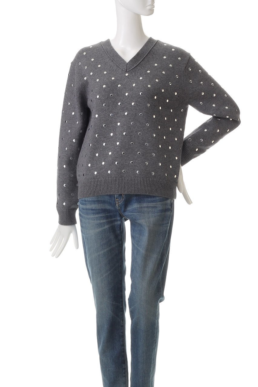 【ウィムガゼット/Whim Gazette】の【GEMINI】2wayメタルニットプルオーバー 人気、トレンドファッション・服の通販 founy(ファニー) 　ファッション　Fashion　レディースファッション　Fashion for Women　トップス・カットソー　Cut & Sew Tops　ニット　Knit Tops & Sweaters　カジュアルプルオーバー・ニットトップス　Pullovers & Knit Tops / Casual Pullovers　カーディガン　Cardigan, Knitwear　ドット　Polka Dot, Dot Pattern　フィット　Fit, Slim Fit　other-2|ID: prp329100004286081 ipo3291000000036098244