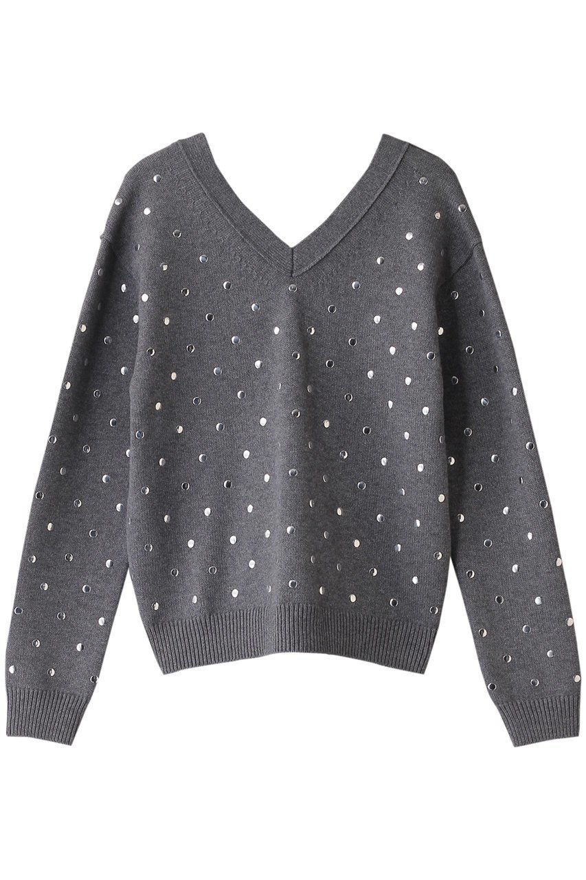 【ウィムガゼット/Whim Gazette】の【GEMINI】2wayメタルニットプルオーバー インテリア・キッズ・メンズ・レディースファッション・服の通販 founy(ファニー) 　ファッション　Fashion　レディースファッション　Fashion for Women　トップス・カットソー　Cut & Sew Tops　ニット　Knit Tops & Sweaters　カジュアルプルオーバー・ニットトップス　Pullovers & Knit Tops / Casual Pullovers　カーディガン　Cardigan, Knitwear　ドット　Polka Dot, Dot Pattern　フィット　Fit, Slim Fit　グレー|ID: prp329100004286081 ipo3291000000036798217