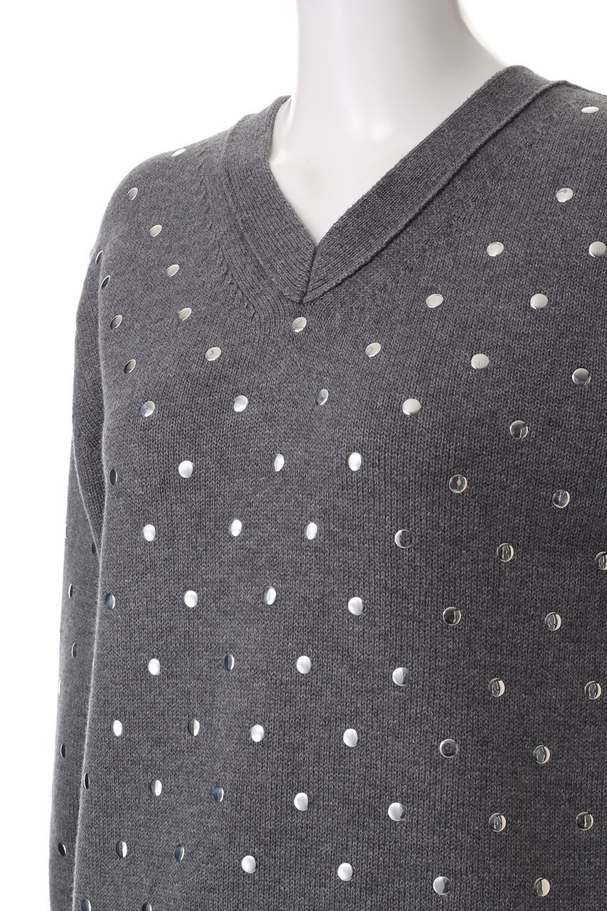 【ウィムガゼット/Whim Gazette】の【GEMINI】2wayメタルニットプルオーバー 人気、トレンドファッション・服の通販 founy(ファニー) 　ファッション　Fashion　レディースファッション　Fashion for Women　トップス・カットソー　Cut & Sew Tops　ニット　Knit Tops & Sweaters　カジュアルプルオーバー・ニットトップス　Pullovers & Knit Tops / Casual Pullovers　カーディガン　Cardigan, Knitwear　ドット　Polka Dot, Dot Pattern　フィット　Fit, Slim Fit　other-5|ID: prp329100004286081 ipo3291000000036798225