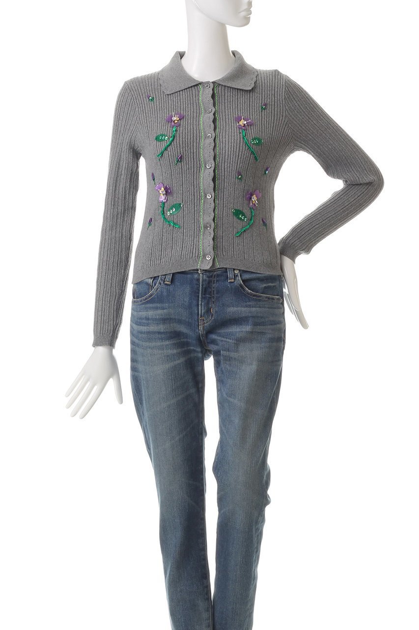 【ミュベール/MUVEIL】のフラワー刺しゅうカーディガン 人気、トレンドファッション・服の通販 founy(ファニー) 　ファッション　Fashion　レディースファッション　Fashion for Women　トップス・カットソー　Cut & Sew Tops　ニット　Knit Tops & Sweaters　カーディガン・羽織り　Layered Style Cardigans　カーディガン　Cardigan, Knitwear　コレクション　Collection, Seasonal Line　コンパクト　Compact, Small Size　フラワー　Flower, Floral　ボトム　Bottoms, Lower Wear　モチーフ　Motif, Design Theme　レース　Lace, Lace Fabric　羽織　Haori, Light Jacket　other-2|ID: prp329100004286086 ipo3291000000032962634