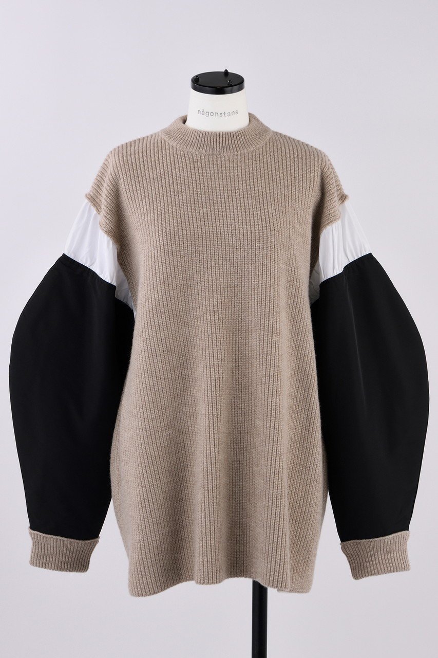 【ナゴンスタンス/nagonstans】のKnit ×Woven P.O/プルオーバー 人気、トレンドファッション・服の通販 founy(ファニー) 　ファッション　Fashion　レディースファッション　Fashion for Women　トップス・カットソー　Cut & Sew Tops　ニット　Knit Tops & Sweaters　カジュアルプルオーバー・ニットトップス　Pullovers & Knit Tops / Casual Pullovers　ドッキング　Docking, Mixed Material　ミックス　Mix, Mixed Style　 other-1|ID: prp329100004286096 ipo3291000000036896217