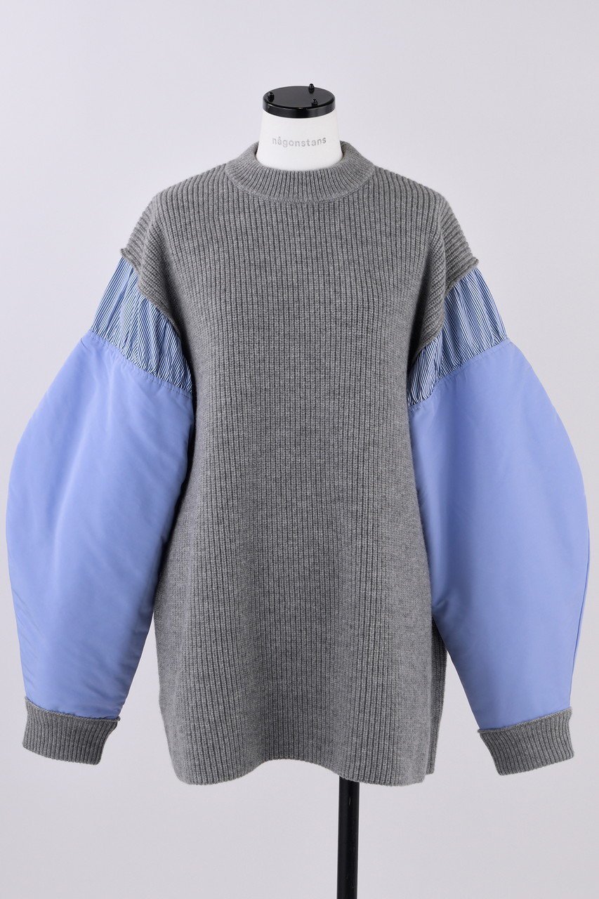 【ナゴンスタンス/nagonstans】のKnit ×Woven P.O/プルオーバー インテリア・キッズ・メンズ・レディースファッション・服の通販 founy(ファニー) 　ファッション　Fashion　レディースファッション　Fashion for Women　トップス・カットソー　Cut & Sew Tops　ニット　Knit Tops & Sweaters　カジュアルプルオーバー・ニットトップス　Pullovers & Knit Tops / Casual Pullovers　ドッキング　Docking, Mixed Material　ミックス　Mix, Mixed Style　Wolf|ID: prp329100004286096 ipo3291000000036896219