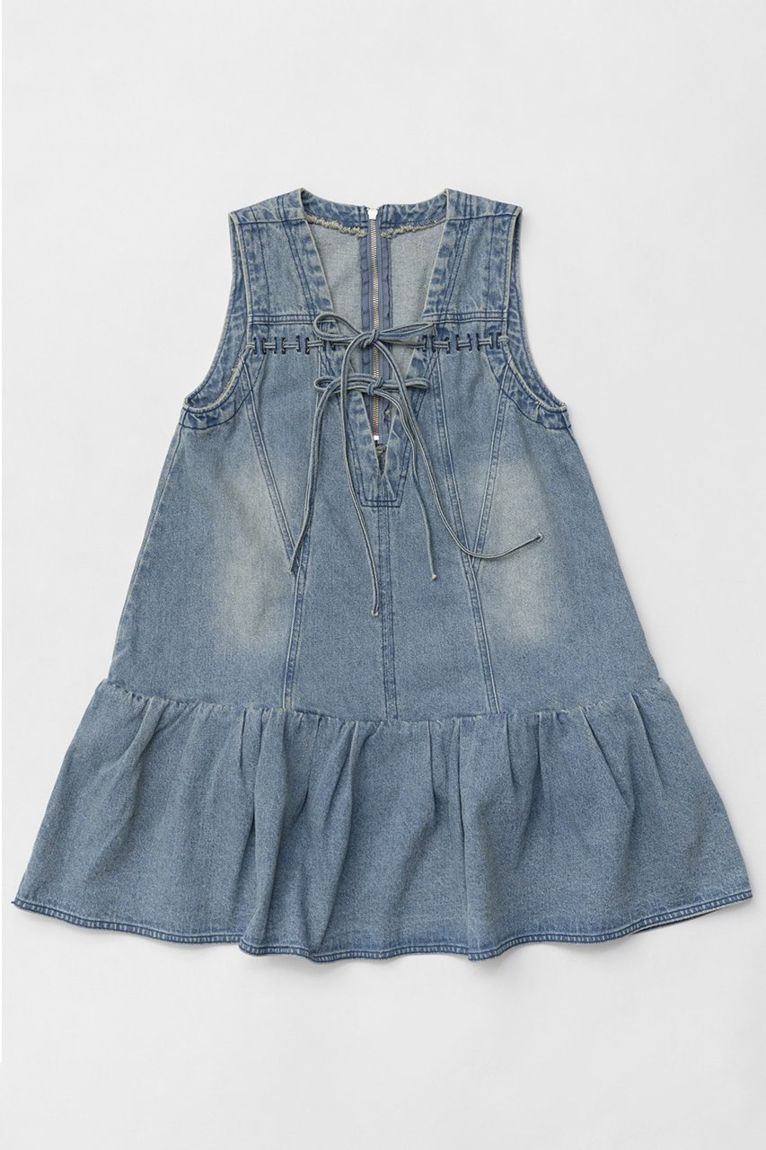 【メゾンスペシャル/MAISON SPECIAL】のDenim Mini Dress/デニムミニワンピース インテリア・キッズ・メンズ・レディースファッション・服の通販 founy(ファニー) 　ファッション　Fashion　レディースファッション　WOMEN　ワンピース　Dress　ドレス　Party Dresses　チュニック　Tunic　2025年　2025　A/W・秋冬　Aw・Autumn/Winter・Fw・Fall-Winter　S/S・春夏　Ss・Spring/Summer　インナー　Inner　キャミソール　Camisole　チュニック　Tunic　デニム　Denim　フレア　Flare　ボトム　Bottom　リボン　Ribbon　ロング　Long　夏　Summer　春　Spring　BLU(ブルー)|ID: prp329100004290055 ipo3291000000029770727