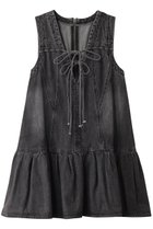 【メゾンスペシャル/MAISON SPECIAL】のDenim Mini Dress/デニムミニワンピース 人気、トレンドファッション・服の通販 founy(ファニー) ファッション Fashion レディースファッション Fashion for Women ワンピース Dresses フォーマル・パーティードレス・結婚式用ドレス Elegant & Casual Dresses チュニック Tunic Tops & Dresses インナー Innerwear キャミソール Camisole, Spaghetti Strap Top チュニック Tunic, Long Top デニム Denim, Jeans Material フレア Flare, Flared ボトム Bottoms, Lower Wear リボン Ribbon, Bow ロング Long, Long-Length thumbnail BLK(ブラック)|ID: prp329100004290055 ipo3291000000035062158