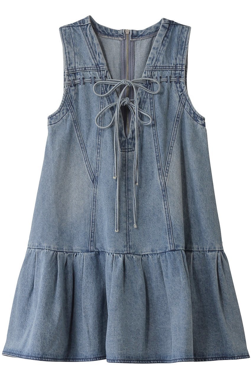 【メゾンスペシャル/MAISON SPECIAL】のDenim Mini Dress/デニムミニワンピース インテリア・キッズ・メンズ・レディースファッション・服の通販 founy(ファニー) 　ファッション　Fashion　レディースファッション　Fashion for Women　ワンピース　Dresses　フォーマル・パーティードレス・結婚式用ドレス　Elegant & Casual Dresses　チュニック　Tunic Tops & Dresses　インナー　Innerwear　キャミソール　Camisole, Spaghetti Strap Top　チュニック　Tunic, Long Top　デニム　Denim, Jeans Material　フレア　Flare, Flared　ボトム　Bottoms, Lower Wear　リボン　Ribbon, Bow　ロング　Long, Long-Length　BLU(ブルー)|ID: prp329100004290055 ipo3291000000035062159
