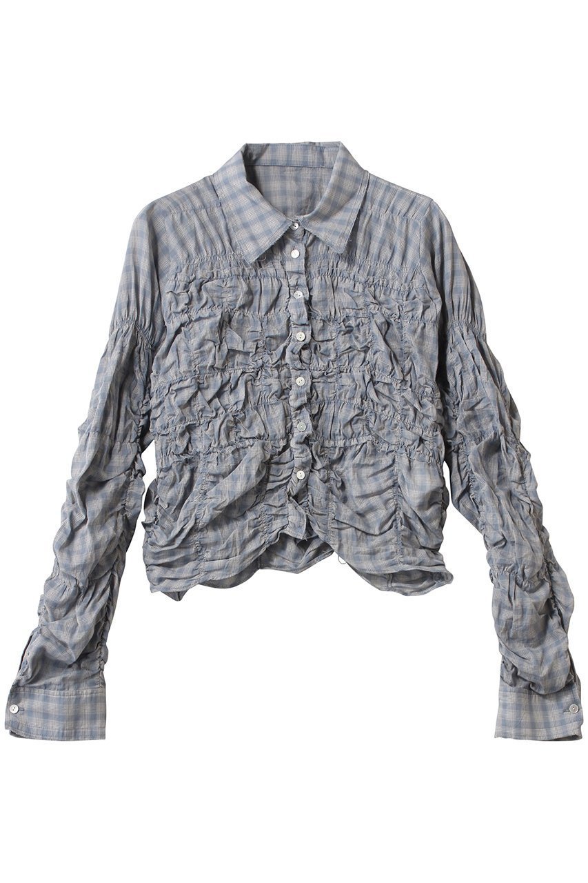 【メゾンスペシャル/MAISON SPECIAL】のShirring Bustier Shirt/シャーリングビスチェシャツ インテリア・キッズ・メンズ・レディースファッション・服の通販 founy(ファニー) 　ファッション　Fashion　レディースファッション　Fashion for Women　トップス・カットソー　Cut & Sew Tops　シャツ・ブラウス・オフィスカジュアル　Elegant Blouses & Button-Ups　ビスチェ　Bustiers & Corset Tops / Layered Bustier Style　春　Spring　カーゴパンツ　Cargo Pants, Utility Pants　ギャザー　Gathered, Ruffled　シャーリング　Shirring, Ruched　スリーブ　Sleeve, Long Sleeve / Short Sleeve　チェック　Check, Plaid, Tartan　トレンド　Trend, Trending Now　ロング　Long, Long-Length　おすすめ　Recommended / Our Picks　夏　Summer　BLU(ブルー)|ID: prp329100004290056 ipo3291000000032868131