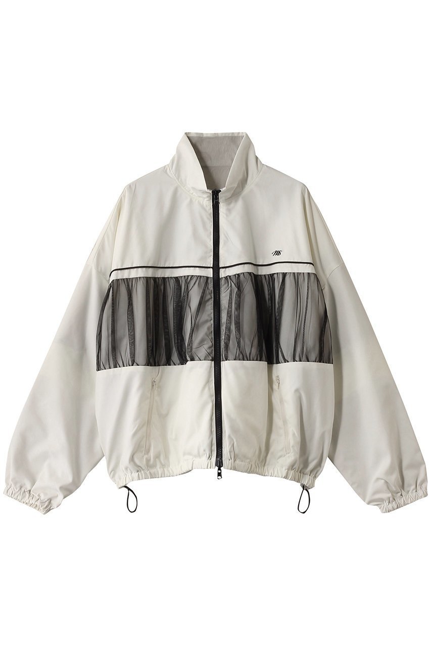 【メゾンスペシャル/MAISON SPECIAL】のReversible Tulle Docking Track Jacket/リバーシブルチュールドッキングトラックジャケット インテリア・キッズ・メンズ・レディースファッション・服の通販 founy(ファニー) 　ファッション　Fashion　レディースファッション　Fashion for Women　アウター　Coat / Outerwear Collection　レディースジャケット・軽アウター　Jackets　ジャケット　Jacket, Outerwear　チュール　Tulip, Tulip Motif　デニム　Denim, Jeans Material　トレンド　Trend, Trending Now　ドッキング　Docking, Mixed Material　ベロア　Velour, Soft Velvet　ワッシャー　Washer, Crinkled Finish　エレガント 上品　Elegant　IVR(アイボリー)|ID: prp329100004290057 ipo3291000000032920736