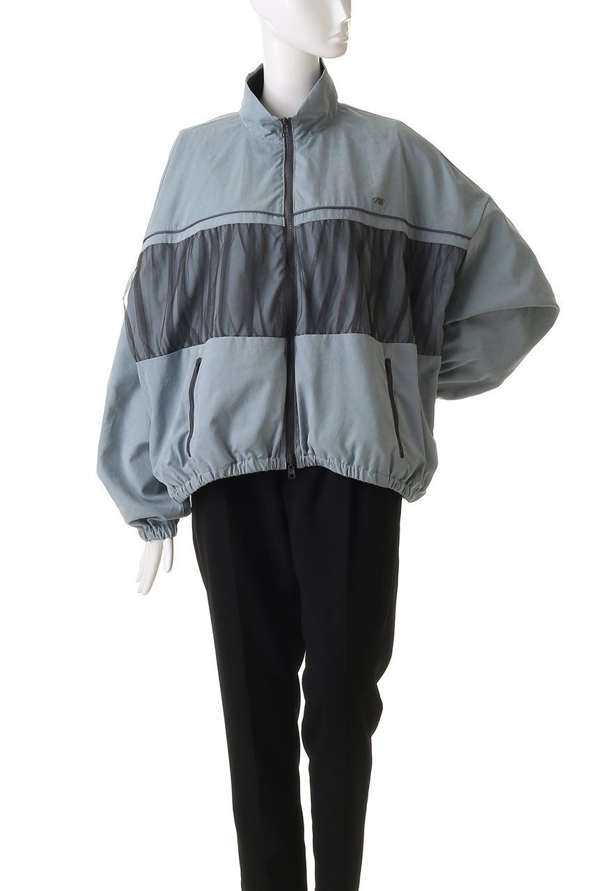 【メゾンスペシャル/MAISON SPECIAL】のReversible Tulle Docking Track Jacket/リバーシブルチュールドッキングトラックジャケット 人気、トレンドファッション・服の通販 founy(ファニー) 　ファッション　Fashion　レディースファッション　Fashion for Women　アウター　Coat / Outerwear Collection　レディースジャケット・軽アウター　Jackets　ジャケット　Jacket, Outerwear　チュール　Tulip, Tulip Motif　デニム　Denim, Jeans Material　トレンド　Trend, Trending Now　ドッキング　Docking, Mixed Material　ベロア　Velour, Soft Velvet　ワッシャー　Washer, Crinkled Finish　エレガント 上品　Elegant　other-2|ID: prp329100004290057 ipo3291000000032920745