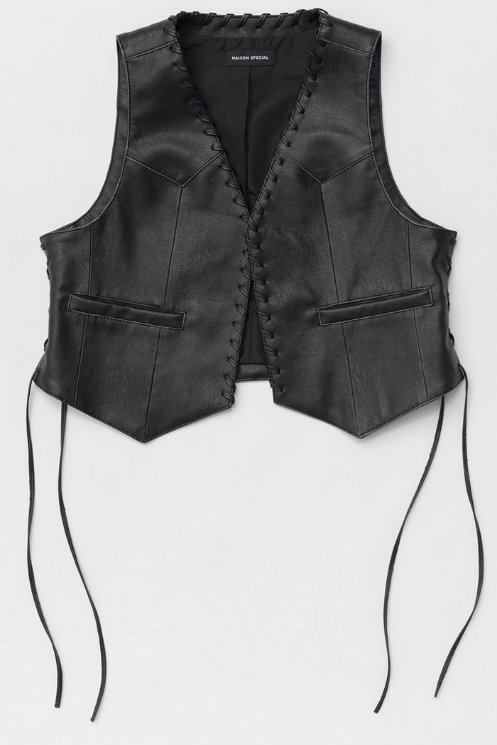 【メゾンスペシャル/MAISON SPECIAL】のLace Up Short Length Vegan Leather Vest/レースアップショートヴィーガンレザーベスト インテリア・キッズ・メンズ・レディースファッション・服の通販 founy(ファニー) https://founy.com/ ファッション Fashion レディースファッション WOMEN アウター Coat Outerwear ジャケット Jackets ヴィンテージ Vintage 春 Spring コンパクト Compact シンプル Simple ジャケット Jacket ベスト Vest ロング Long A/W・秋冬 Aw・Autumn/Winter・Fw・Fall-Winter S/S・春夏 Ss・Spring/Summer 夏 Summer 2025年 2025 |ID: prp329100004290060 ipo3291000000029770744