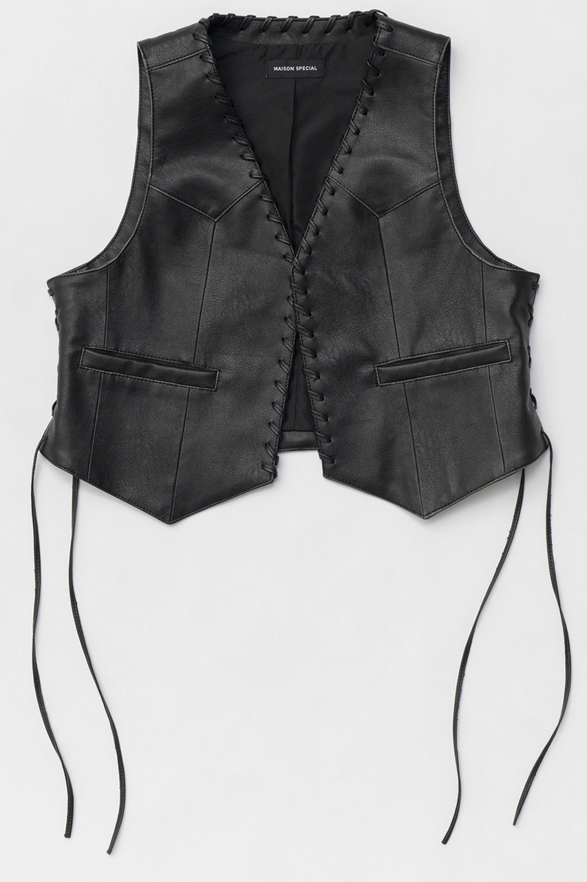 【メゾンスペシャル/MAISON SPECIAL】のLace Up Short Length Vegan Leather Vest/レースアップショートヴィーガンレザーベスト 人気、トレンドファッション・服の通販 founy(ファニー) 　ファッション　Fashion　レディースファッション　WOMEN　アウター　Coat Outerwear　ジャケット　Jackets　ヴィンテージ　Vintage　春　Spring　コンパクト　Compact　シンプル　Simple　ジャケット　Jacket　ベスト　Vest　ロング　Long　A/W・秋冬　Aw・Autumn/Winter・Fw・Fall-Winter　S/S・春夏　Ss・Spring/Summer　夏　Summer　2025年　2025　 other-1|ID: prp329100004290060 ipo3291000000029770744