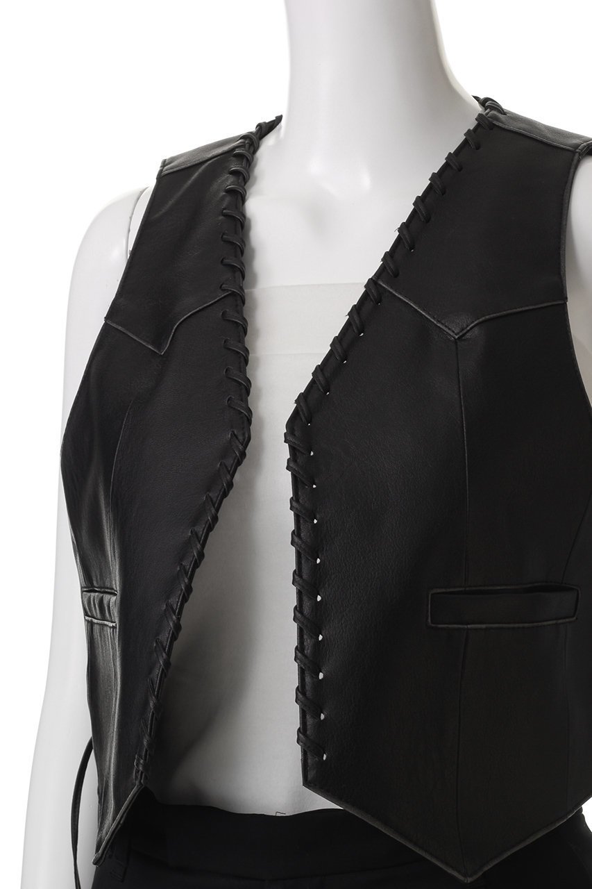 【メゾンスペシャル/MAISON SPECIAL】のLace Up Short Length Vegan Leather Vest/レースアップショートヴィーガンレザーベスト 人気、トレンドファッション・服の通販 founy(ファニー) 　ファッション　Fashion　レディースファッション　Fashion for Women　アウター　Coat / Outerwear Collection　レディースジャケット・軽アウター　Jackets　ヴィンテージ　Vintage Style　コンパクト　Compact, Small Size　シンプル　Simple, Minimal　ジャケット　Jacket, Outerwear　ベスト　Vest, Waistcoat　ロング　Long, Long-Length　other-5|ID: prp329100004290060 ipo3291000000032913112