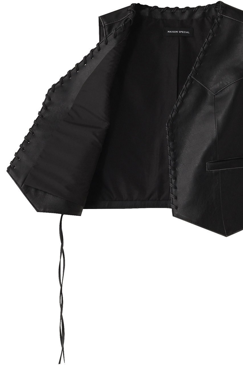 【メゾンスペシャル/MAISON SPECIAL】のLace Up Short Length Vegan Leather Vest/レースアップショートヴィーガンレザーベスト 人気、トレンドファッション・服の通販 founy(ファニー) 　ファッション　Fashion　レディースファッション　Fashion for Women　アウター　Coat / Outerwear Collection　レディースジャケット・軽アウター　Jackets　ヴィンテージ　Vintage Style　コンパクト　Compact, Small Size　シンプル　Simple, Minimal　ジャケット　Jacket, Outerwear　ベスト　Vest, Waistcoat　ロング　Long, Long-Length　other-6|ID: prp329100004290060 ipo3291000000032913118