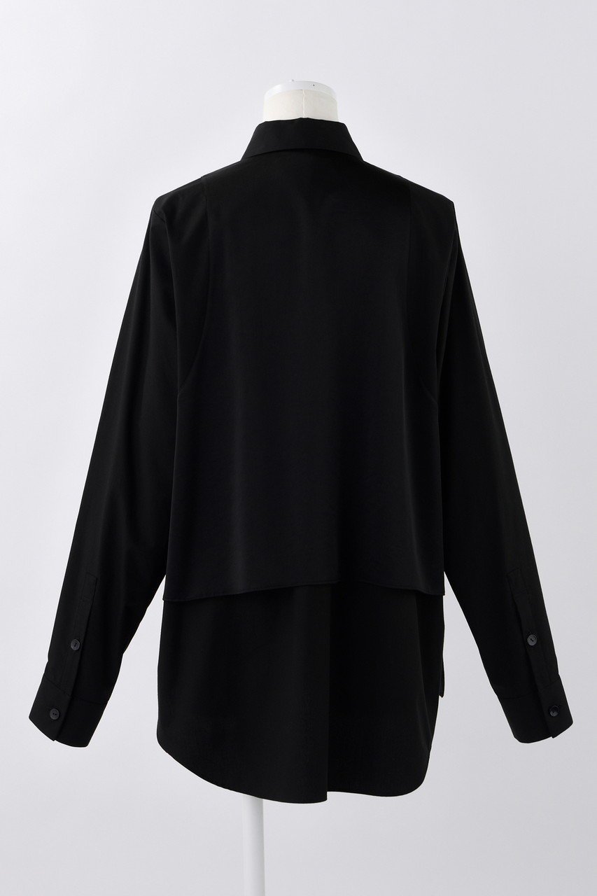 【エンフォルド/ENFOLD】のタイプライター レイヤーライク SH/シャツ 人気、トレンドファッション・服の通販 founy(ファニー) 　ファッション　Fashion　レディースファッション　WOMEN　トップス・カットソー　Tops/Tshirt　シャツ/ブラウス　Shirts/Blouses　おすすめ　Recommend　サテン　Satin　シンプル　Simple　ジャケット　Jacket　スタンダード　Standard　スリーブ　Sleeve　タイプライター　Typewriter　タンク　Tank　バルーン　Balloon　ロング　Long　other-3|ID: prp329100004290068 ipo3291000000031370229