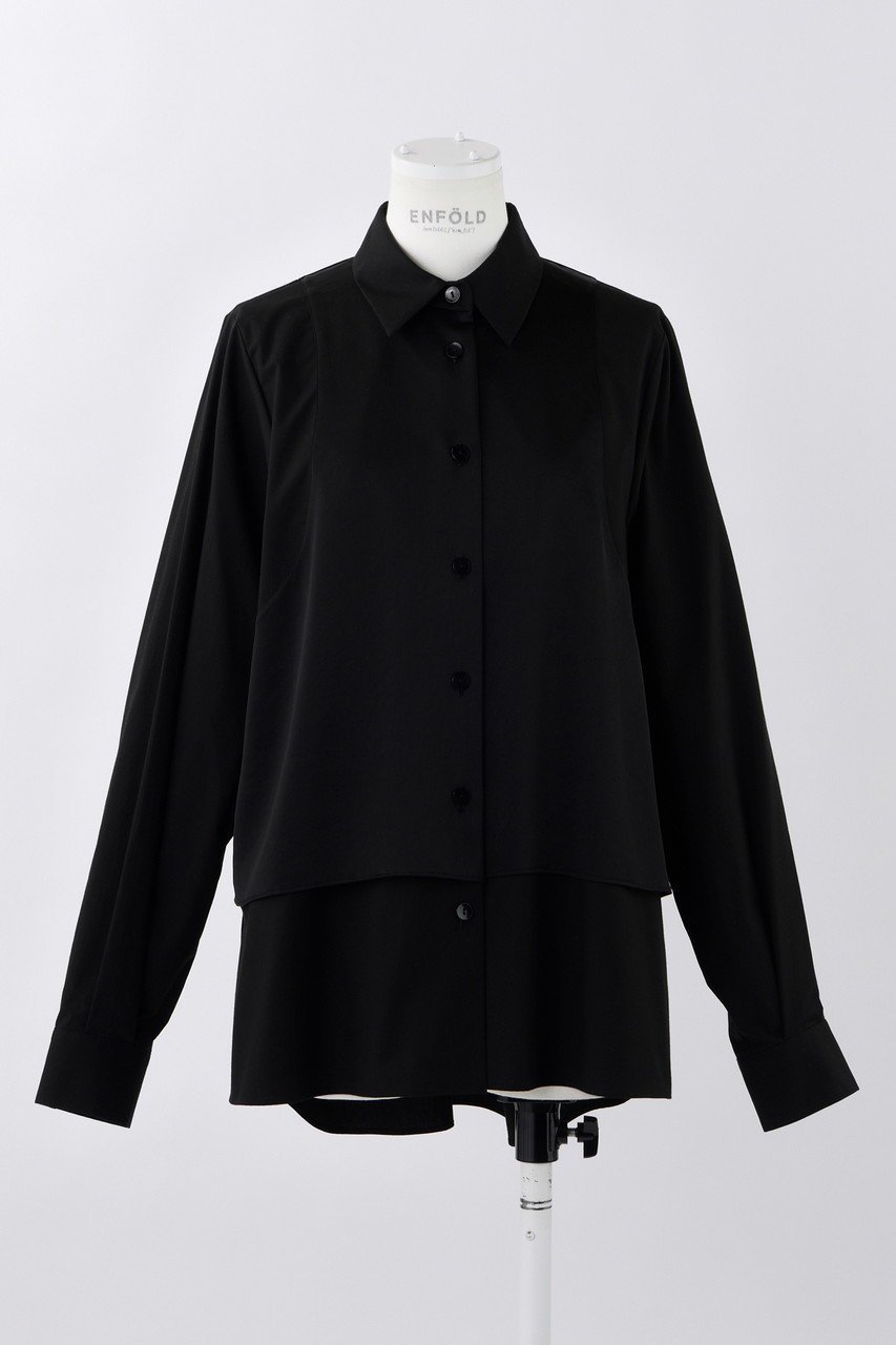 【エンフォルド/ENFOLD】のタイプライター レイヤーライク SH/シャツ 人気、トレンドファッション・服の通販 founy(ファニー) 　ファッション　Fashion　レディースファッション　Fashion for Women　トップス・カットソー　Cut & Sew Tops　シャツ・ブラウス・オフィスカジュアル　Elegant Blouses & Button-Ups　おすすめ　Recommended / Our Picks　サテン　Satin, Glossy Fabric　シンプル　Simple, Minimal　ジャケット　Jacket, Outerwear　スタンダード　Standard, Basic　スリーブ　Sleeve, Long Sleeve / Short Sleeve　タイプライター　Typewriter Fabric, Crisp Cotton　タンク　Tank Top, Sleeveless Top　バルーン　Balloon, Balloon Silhouette　ロング　Long, Long-Length　 other-1|ID: prp329100004290068 ipo3291000000035823064