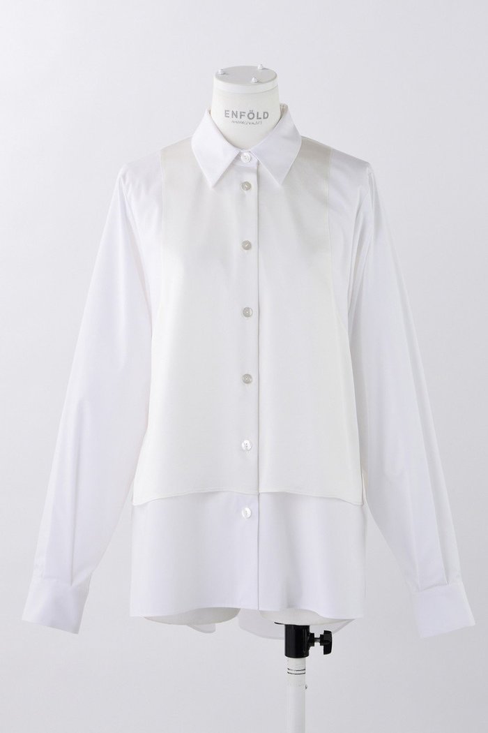 【エンフォルド/ENFOLD】のC/PEブロード レイヤーライク SH/シャツ インテリア・キッズ・メンズ・レディースファッション・服の通販 founy(ファニー) https://founy.com/ ファッション Fashion レディースファッション Fashion for Women トップス・カットソー Cut & Sew Tops シャツ・ブラウス・オフィスカジュアル Elegant Blouses & Button-Ups おすすめ Recommended / Our Picks サテン Satin, Glossy Fabric シンプル Simple, Minimal ジャケット Jacket, Outerwear スタンダード Standard, Basic スリーブ Sleeve, Long Sleeve / Short Sleeve タンク Tank Top, Sleeveless Top バルーン Balloon, Balloon Silhouette ブロード Broadcloth, Fine Cotton ロング Long, Long-Length |ID: prp329100004290069 ipo3291000000035823069