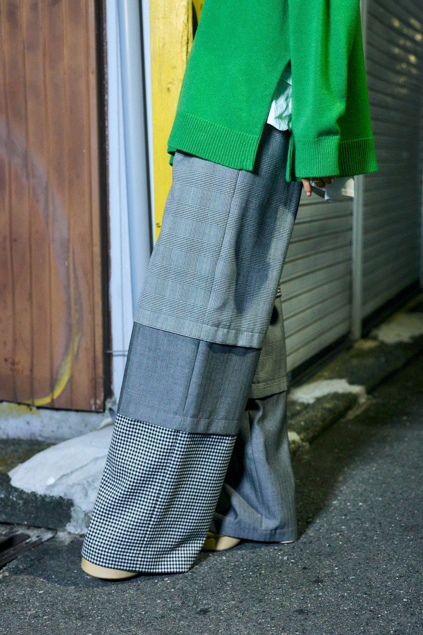 【エンフォルド/ENFOLD】のモノトーンチェック Mix ワイド PT/パンツ 人気、トレンドファッション・服の通販 founy(ファニー) 　ファッション　Fashion　レディースファッション　Fashion for Women　パンツ　Pants & Trousers　シンプル　Simple, Minimal　ストレート　Straight, Straight Cut　チェック　Check, Plaid, Tartan　ミックス　Mix, Mixed Style　モノトーン　Monotone, Black and White　ワイド　Wide, Wide Fit　other-7|ID: prp329100004290076 ipo3291000000035419505