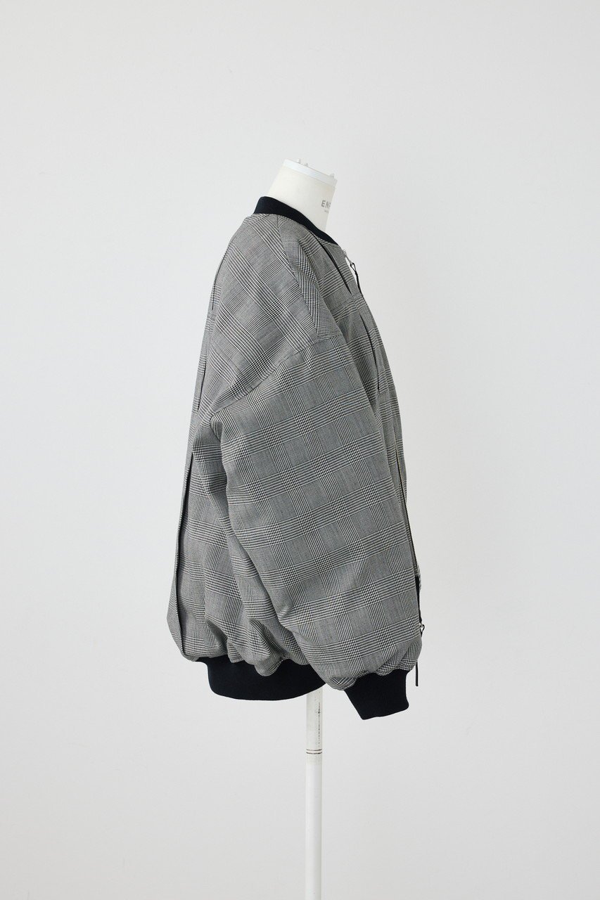 【エンフォルド/ENFOLD】のモノトーンチェック タックMA-1ブルゾン 人気、トレンドファッション・服の通販 founy(ファニー) 　ファッション　Fashion　レディースファッション　Fashion for Women　アウター　Coat / Outerwear Collection　レディースジャケット・軽アウター　Jackets　ブルゾンジャケット・スポーティアウター　Blouson Jackets　MA-1ジャケット　MA-1 Bomber Jackets / Flight Jackets　ジャケット　Jacket, Outerwear　ダウン　Down, Puffer　チェック　Check, Plaid, Tartan　ブルゾン　Blouson, Bomber Jacket　ボックス　Boxy, Box Shape　モノトーン　Monotone, Black and White　other-4|ID: prp329100004290077 ipo3291000000032932337