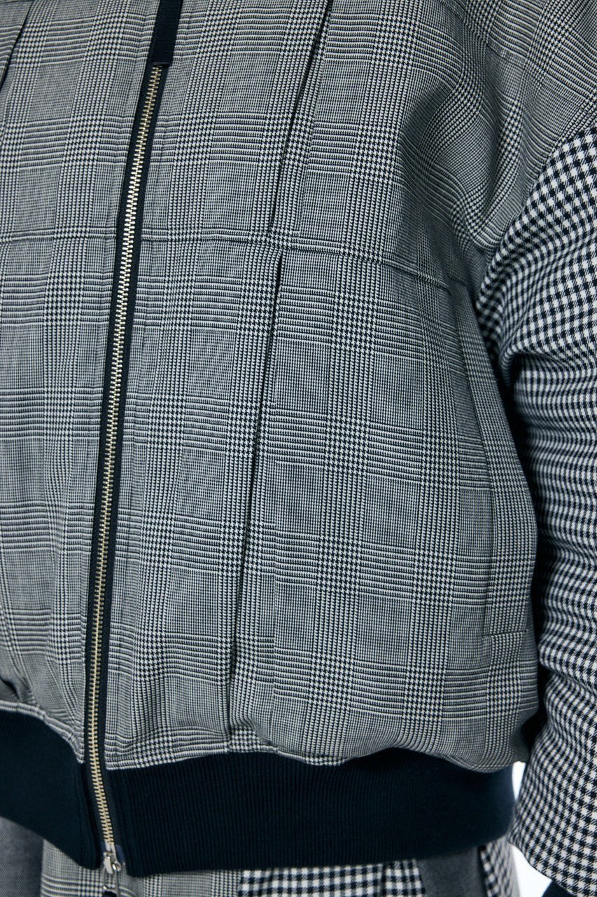 【エンフォルド/ENFOLD】のモノトーンチェック タックMA-1ブルゾン 人気、トレンドファッション・服の通販 founy(ファニー) 　ファッション　Fashion　レディースファッション　Fashion for Women　アウター　Coat / Outerwear Collection　レディースジャケット・軽アウター　Jackets　ブルゾンジャケット・スポーティアウター　Blouson Jackets　MA-1ジャケット　MA-1 Bomber Jackets / Flight Jackets　ジャケット　Jacket, Outerwear　ダウン　Down, Puffer　チェック　Check, Plaid, Tartan　ブルゾン　Blouson, Bomber Jacket　ボックス　Boxy, Box Shape　モノトーン　Monotone, Black and White　other-8|ID: prp329100004290077 ipo3291000000035720654