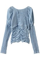 【メゾンスペシャル/MAISON SPECIAL】の2way Puff Sleeves Gathered Blouse/2WAYパフスリーブギャザーブラウス BLU(ブルー)|ID: prp329100004290084 ipo3291000000035063415