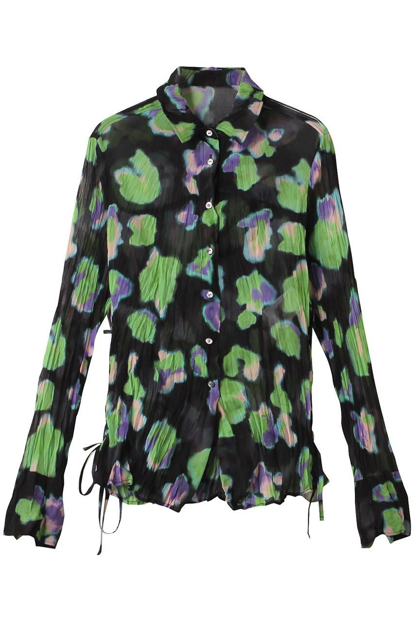 【メゾンスペシャル/MAISON SPECIAL】のFloral Pattern Pleated Shirt/フラワープリーツシャツ インテリア・キッズ・メンズ・レディースファッション・服の通販 founy(ファニー) 　ファッション　Fashion　レディースファッション　Fashion for Women　トップス・カットソー　Cut & Sew Tops　シャツ・ブラウス・オフィスカジュアル　Elegant Blouses & Button-Ups　インナー　Innerwear　シアー　Sheer, See-Through　スリーブ　Sleeve, Long Sleeve / Short Sleeve　セットアップ　Set-Up, Coordinated Outfit　フラワー　Flower, Floral　プリント　Print, Printed Pattern　プリーツ　Pleats, Pleated　モチーフ　Motif, Design Theme　レース　Lace, Lace Fabric　ロング　Long, Long-Length　夏　Summer　春　Spring　羽織　Haori, Light Jacket　BLK(ブラック)|ID: prp329100004290087 ipo3291000000035637183