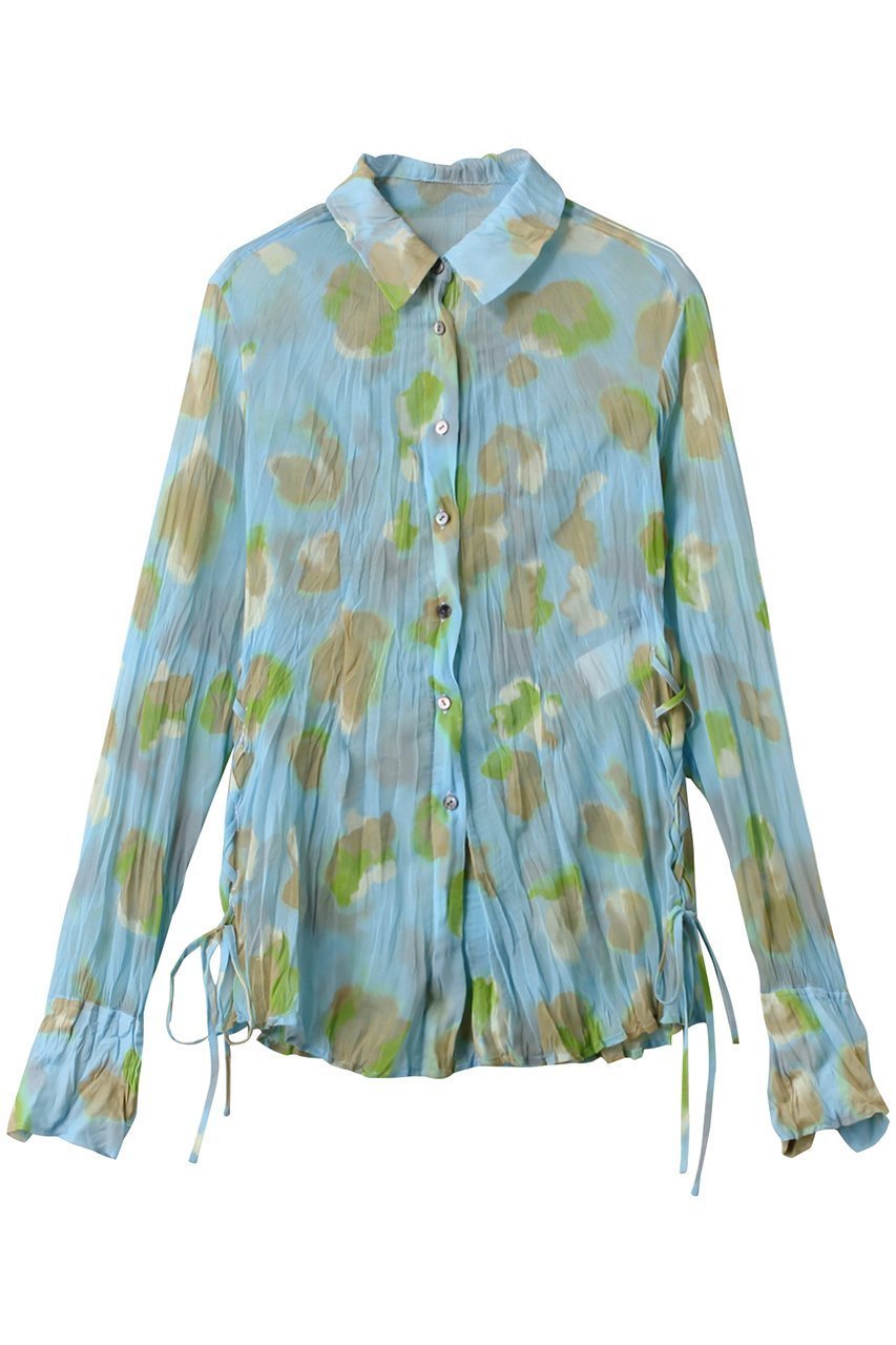【メゾンスペシャル/MAISON SPECIAL】のFloral Pattern Pleated Shirt/フラワープリーツシャツ インテリア・キッズ・メンズ・レディースファッション・服の通販 founy(ファニー) 　ファッション　Fashion　レディースファッション　Fashion for Women　トップス・カットソー　Cut & Sew Tops　シャツ・ブラウス・オフィスカジュアル　Elegant Blouses & Button-Ups　インナー　Innerwear　シアー　Sheer, See-Through　スリーブ　Sleeve, Long Sleeve / Short Sleeve　セットアップ　Set-Up, Coordinated Outfit　フラワー　Flower, Floral　プリント　Print, Printed Pattern　プリーツ　Pleats, Pleated　モチーフ　Motif, Design Theme　レース　Lace, Lace Fabric　ロング　Long, Long-Length　夏　Summer　春　Spring　羽織　Haori, Light Jacket　BLU(ブルー)|ID: prp329100004290087 ipo3291000000035637184