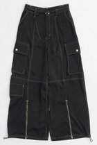 【メゾンスペシャル/MAISON SPECIAL】のZip Design Satin Cargo Pants/ジップサテンカーゴパンツ BLK(ブラック)|ID:prp329100004290094