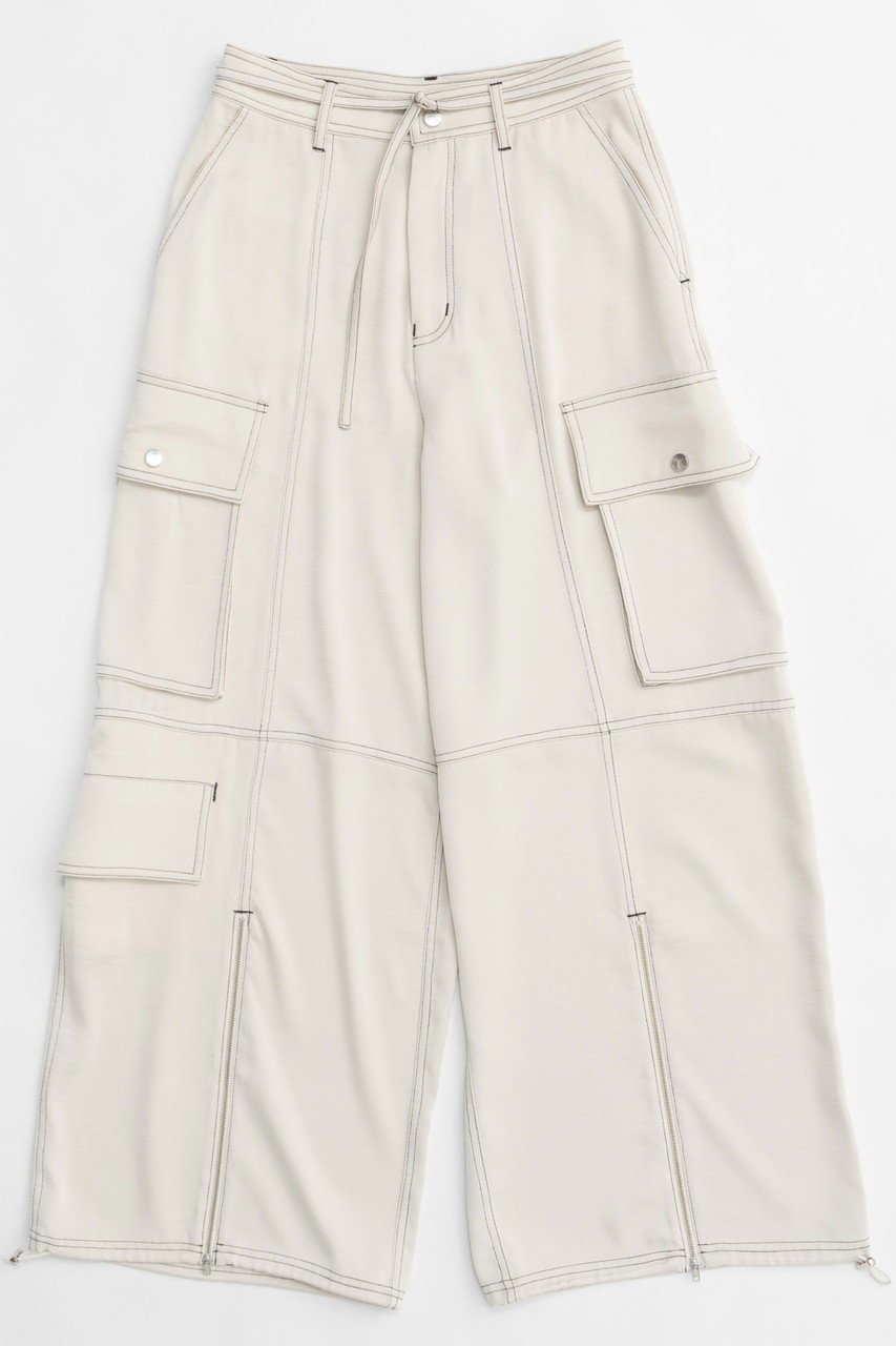 【メゾンスペシャル/MAISON SPECIAL】のZip Design Satin Cargo Pants/ジップサテンカーゴパンツ インテリア・キッズ・メンズ・レディースファッション・服の通販 founy(ファニー) 　ファッション　Fashion　レディースファッション　WOMEN　パンツ　Pants　春　Spring　カーゴパンツ　Cargo Pants　サテン　Satin　ジップ　Zip　スリット　Slit　ドレープ　Drape　フロント　Front　A/W・秋冬　Aw・Autumn/Winter・Fw・Fall-Winter　S/S・春夏　Ss・Spring/Summer　夏　Summer　エレガント 上品　Elegant　2025年　2025　IVR(アイボリー)|ID: prp329100004290094 ipo3291000000029770951