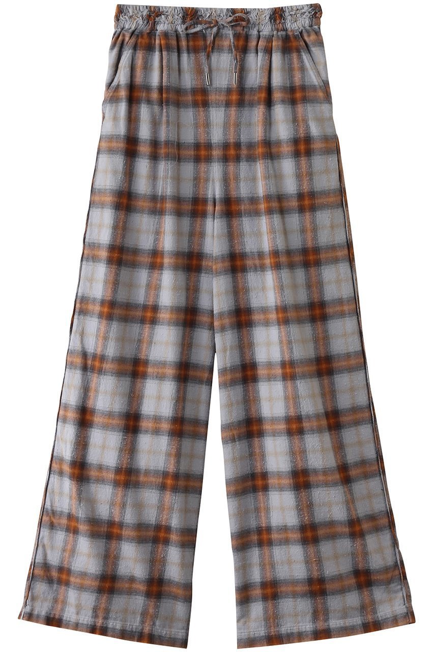 【メゾンスペシャル/MAISON SPECIAL】のPlaid Pattern Easy Pants/チェックイージーパンツ インテリア・キッズ・メンズ・レディースファッション・服の通販 founy(ファニー) 　ファッション　Fashion　レディースファッション　Fashion for Women　パンツ　Pants & Trousers　シンプル　Simple, Minimal　セットアップ　Set-Up, Coordinated Outfit　チェック　Check, Plaid, Tartan　パイピング　Piping, Trim Design　フリンジ　Fringe, Tassel　ブリーチ　Bleach, Washed Finish　ルーズ　Loose, Oversized　BLU(ブルー)|ID: prp329100004290095 ipo3291000000035419291