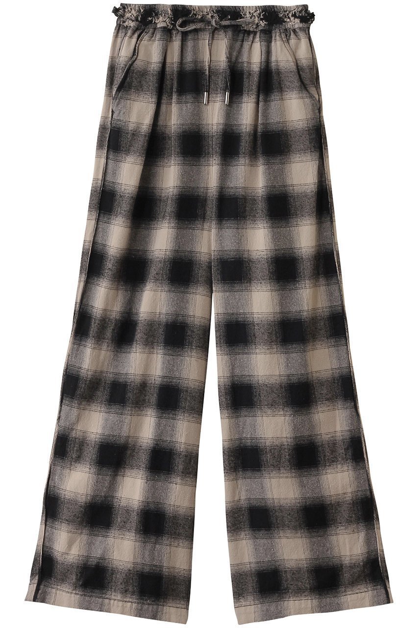 【メゾンスペシャル/MAISON SPECIAL】のPlaid Pattern Easy Pants/チェックイージーパンツ インテリア・キッズ・メンズ・レディースファッション・服の通販 founy(ファウニー) 　ファッション　Fashion　レディースファッション　Fashion for Women　パンツ　Pants & Trousers　シンプル　Simple, Minimal　セットアップ　Set-Up, Coordinated Outfit　チェック　Check, Plaid, Tartan　パイピング　Piping, Trim Design　フリンジ　Fringe, Tassel　ブリーチ　Bleach, Washed Finish　ルーズ　Loose, Oversized　BLK(ブラック)|ID: prp329100004290095 ipo3291000000036641018