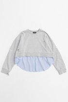 【メゾンスペシャル/MAISON SPECIAL】のShirt Layered Crush Processing Sweatshirt/シャツレイヤードクラッシュスウェット GRY(グレー)|ID: prp329100004290101 ipo3291000000029770976