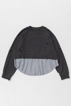 【メゾンスペシャル/MAISON SPECIAL】のShirt Layered Crush Processing Sweatshirt/シャツレイヤードクラッシュスウェット C.GRY(チャコールグレー)|ID: prp329100004290101 ipo3291000000035061273