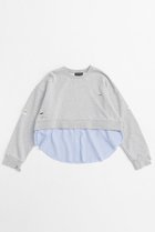 【メゾンスペシャル/MAISON SPECIAL】のShirt Layered Crush Processing Sweatshirt/シャツレイヤードクラッシュスウェット GRY(グレー)|ID: prp329100004290101 ipo3291000000035061274