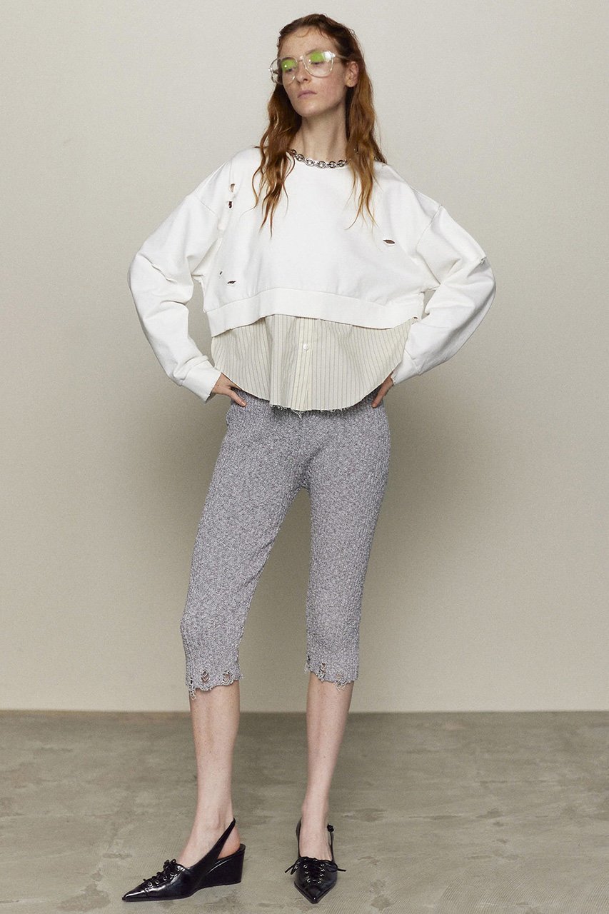 【メゾンスペシャル/MAISON SPECIAL】のShirt Layered Crush Processing Sweatshirt/シャツレイヤードクラッシュスウェット 人気、トレンドファッション・服の通販 founy(ファニー) 　ファッション　Fashion　レディースファッション　Fashion for Women　トップス・カットソー　Cut & Sew Tops　シャツ・ブラウス・オフィスカジュアル　Elegant Blouses & Button-Ups　レディースパーカー・カジュアルフーディー　Casual Hoodies & Sweatshirts　ロングTシャツ・Tシャツ　Longline T-Shirts & Tees　スウェット・クルーネックトップス　Sweatshirts & Crewnecks / Relaxed Fit Sweat Tops　カットソー・ベーシックTシャツ　Cut-and-Sewn Tops / Stretch Tees & Basics　インナー　Innerwear　ジャケット　Jacket, Outerwear　スウェット / スエット　Sweatshirt, Sweatwear　ストライプ　Stripe, Striped Pattern　ストレッチ　Stretch, Stretchy Fabric　ダメージ　Distressed, Destroyed　おすすめ　Recommended / Our Picks　other-3|ID: prp329100004290101 ipo3291000000035922609