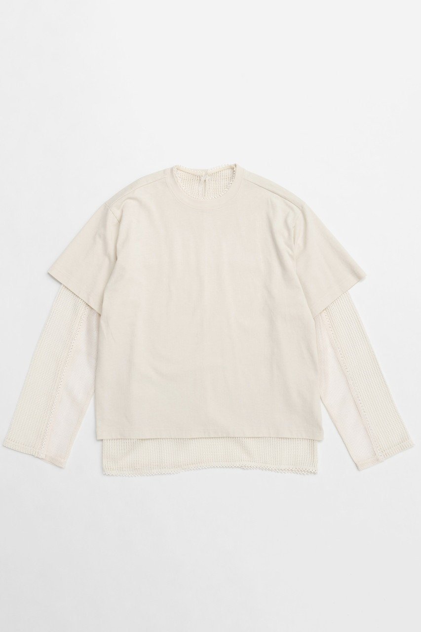 【メゾンスペシャル/MAISON SPECIAL】のMultiway Mesh Fabric Layered T-shirt/マルチウェイメッシュレイヤードTシャツ インテリア・キッズ・メンズ・レディースファッション・服の通販 founy(ファニー) 　ファッション　Fashion　レディースファッション　WOMEN　トップス・カットソー　Tops/Tshirt　シャツ/ブラウス　Shirts/Blouses　ロング / Tシャツ　T-Shirts　カットソー　Cut and Sewn　ヴィンテージ　Vintage　春　Spring　スリーブ　Sleeve　セパレート　Separate　ティアードスカート　Tiered Skirt　トレンド　Trend　長袖　Long Sleeve　半袖　Short Sleeve　メッシュ　Mesh　レース　Race　ロング　Long　A/W・秋冬　Aw・Autumn/Winter・Fw・Fall-Winter　S/S・春夏　Ss・Spring/Summer　おすすめ　Recommend　夏　Summer　2025年　2025　IVR(アイボリー)|ID: prp329100004290105 ipo3291000000029770992