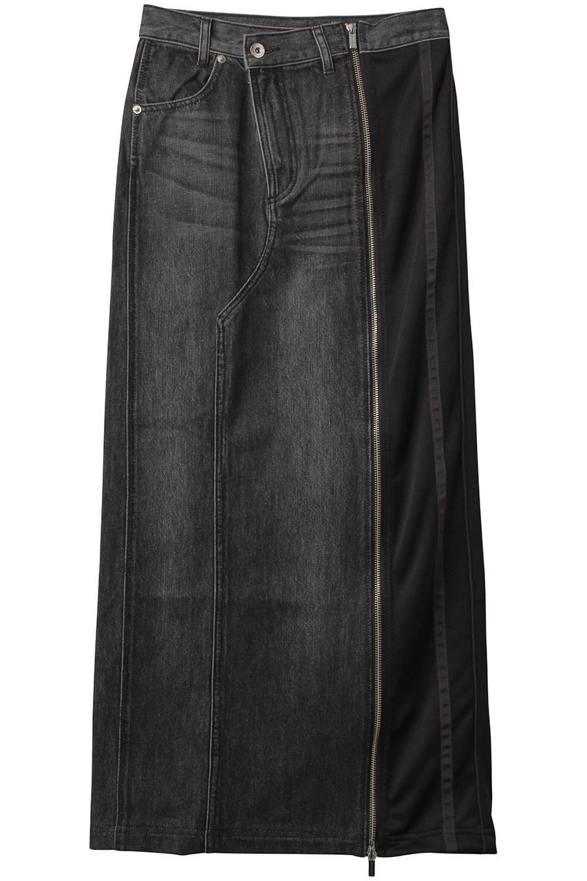 【メゾンスペシャル/MAISON SPECIAL】のZip Design Denim Combination Skirt/ジップデニムコンビスカート インテリア・キッズ・メンズ・レディースファッション・服の通販 founy(ファニー) 　ファッション　Fashion　レディースファッション　Fashion for Women　スカート　Skirts　ロングスカート　Long Skirts / Maxi & Midi Skirts　カットソー　Cut and Sewn Top　コンビ　Combo, Combination Style　ジップ　Zip, Zipper　スポーティ　Sporty, Casual Athletic　スリット　Slit, Slit Detail　デニム　Denim, Jeans Material　フロント　Front, Front Design　マキシ　Maxi, Full Length　リメイク　Remake, Reconstructed　ロング　Long, Long-Length　BLK(ブラック)|ID: prp329100004290106 ipo3291000000035334105