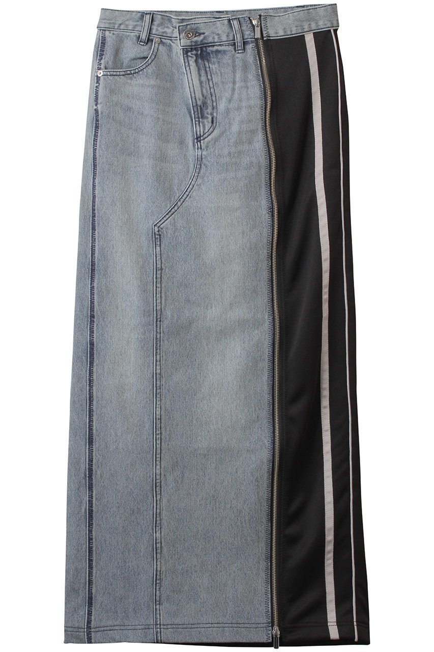 【メゾンスペシャル/MAISON SPECIAL】のZip Design Denim Combination Skirt/ジップデニムコンビスカート インテリア・キッズ・メンズ・レディースファッション・服の通販 founy(ファニー) 　ファッション　Fashion　レディースファッション　Fashion for Women　スカート　Skirts　ロングスカート　Long Skirts / Maxi & Midi Skirts　カットソー　Cut and Sewn Top　コンビ　Combo, Combination Style　ジップ　Zip, Zipper　スポーティ　Sporty, Casual Athletic　スリット　Slit, Slit Detail　デニム　Denim, Jeans Material　フロント　Front, Front Design　マキシ　Maxi, Full Length　リメイク　Remake, Reconstructed　ロング　Long, Long-Length　BLU(ブルー)|ID: prp329100004290106 ipo3291000000035334106