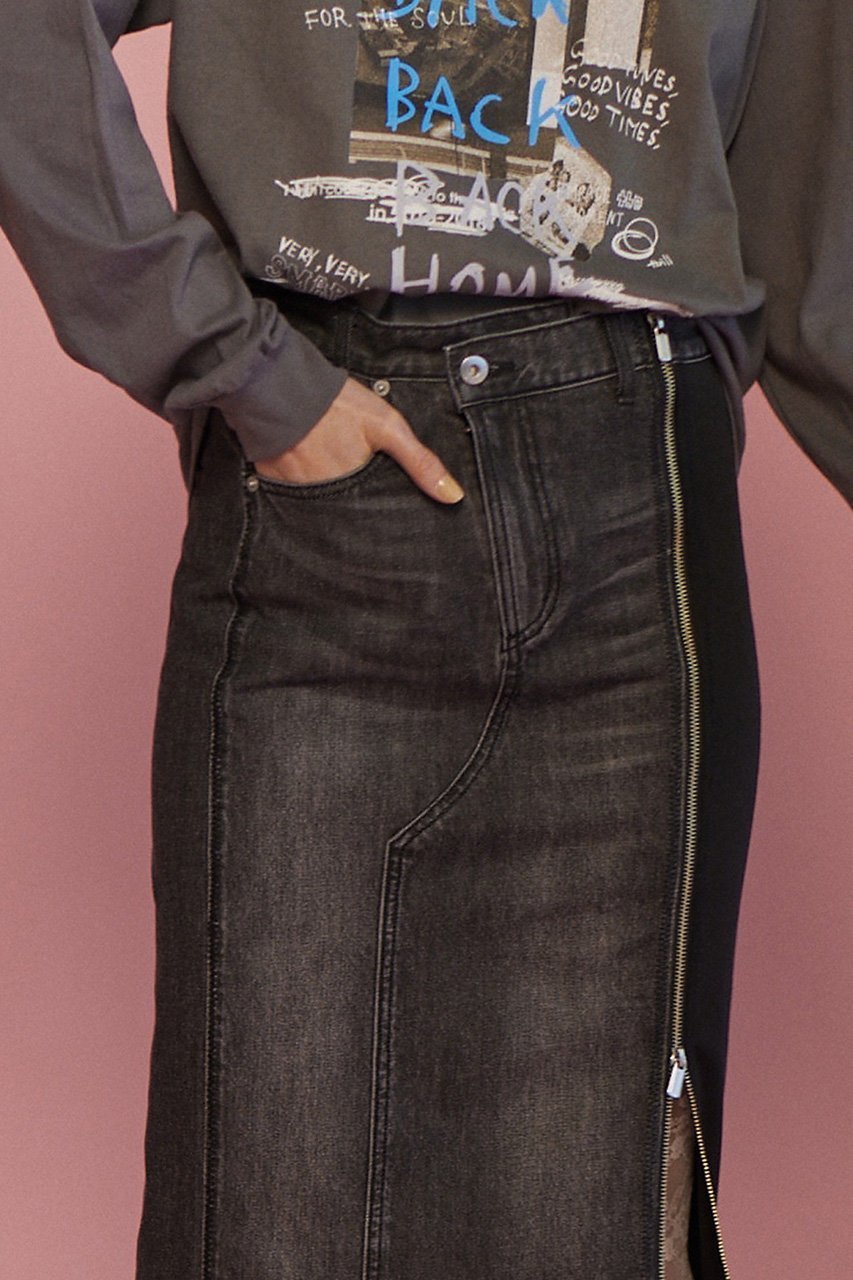 【メゾンスペシャル/MAISON SPECIAL】のZip Design Denim Combination Skirt/ジップデニムコンビスカート 人気、トレンドファッション・服の通販 founy(ファニー) 　ファッション　Fashion　レディースファッション　Fashion for Women　スカート　Skirts　ロングスカート　Long Skirts / Maxi & Midi Skirts　カットソー　Cut and Sewn Top　コンビ　Combo, Combination Style　ジップ　Zip, Zipper　スポーティ　Sporty, Casual Athletic　スリット　Slit, Slit Detail　デニム　Denim, Jeans Material　フロント　Front, Front Design　マキシ　Maxi, Full Length　リメイク　Remake, Reconstructed　ロング　Long, Long-Length　other-7|ID: prp329100004290106 ipo3291000000035710592