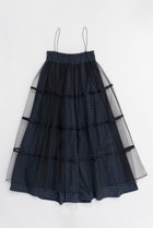 【メゾンスペシャル/MAISON SPECIAL】の2way Tulle Layered Plaid Pattern Volume Silhouette Skirt/2WAYチュールレイヤードチェックボリュームスカート NVY(ネイビー)|ID:prp329100004290107