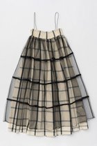 【メゾンスペシャル/MAISON SPECIAL】の2way Tulle Layered Plaid Pattern Volume Silhouette Skirt/2WAYチュールレイヤードチェックボリュームスカート WHT(ホワイト)|ID:prp329100004290107