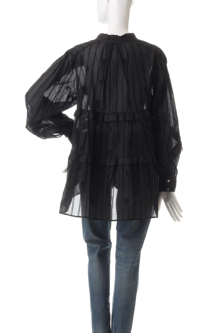 【ミュベール/MUVEIL】のストライプバラブラウス 人気、トレンドファッション・服の通販 founy(ファニー) 　ファッション　Fashion　レディースファッション　WOMEN　トップス・カットソー　Tops/Tshirt　シャツ/ブラウス　Shirts/Blouses　スリーブ　Sleeve　パーティ　Party　フリル　Frills　レース　Race　ロング　Long　other-4|ID: prp329100004290126 ipo3291000000031370769