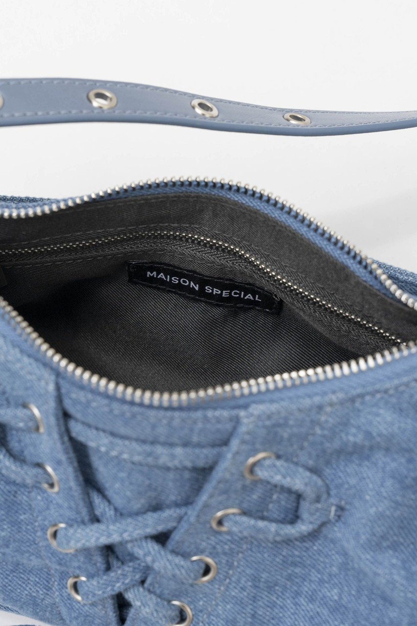 【メゾンスペシャル/MAISON SPECIAL】のLace Up Denim Saddle Bag/レースアップデニムサドルバッグ 人気、トレンドファッション・服の通販 founy(ファニー) 　ファッション　Fashion　レディースファッション　Fashion for Women　バッグ　Bags　サテン　Satin, Glossy Fabric　ショルダー　Shoulder, Shoulder Strap　デニム　Denim, Jeans Material　トレンド　Trend, Trending Now　バランス　Balance, Style Balance　other-2|ID: prp329100004290129 ipo3291000000035053848