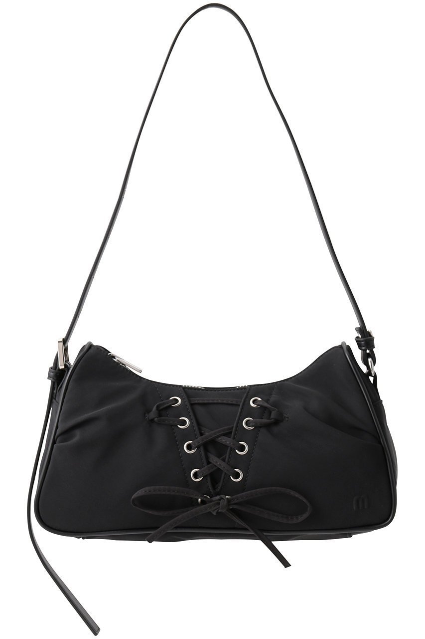 【メゾンスペシャル/MAISON SPECIAL】のLace Up Saddle Bag/レースアップサドルバッグ インテリア・キッズ・メンズ・レディースファッション・服の通販 founy(ファニー) 　ファッション　Fashion　レディースファッション　Fashion for Women　バッグ　Bags　サテン　Satin, Glossy Fabric　ショルダー　Shoulder, Shoulder Strap　デニム　Denim, Jeans Material　トレンド　Trend, Trending Now　バランス　Balance, Style Balance　エレガント 上品　Elegant　BLK(ブラック)|ID: prp329100004290130 ipo3291000000032784294