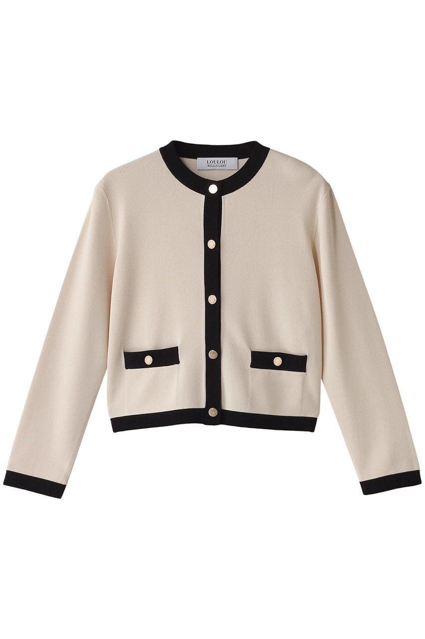 【アルアバイル/allureville】の【Loulou Willoughby】バイカラーコンパクトCD A 人気、トレンドファッション・服の通販 founy(ファニー) 　ファッション　Fashion　レディースファッション　Fashion for Women　トップス・カットソー　Cut & Sew Tops　ニット　Knit Tops & Sweaters　カーディガン・羽織り　Layered Style Cardigans　カーディガン　Cardigan, Knitwear　ジャケット　Jacket, Outerwear　デニム　Denim, Jeans Material　エレガント 上品　Elegant　 other-1|ID: prp329100004290155 ipo3291000000032940942