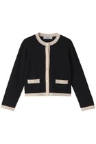 【アルアバイル/allureville】の【Loulou Willoughby】バイカラーコンパクトCD A 人気、トレンドファッション・服の通販 founy(ファニー) ファッション Fashion レディースファッション Fashion for Women トップス・カットソー Cut & Sew Tops ニット Knit Tops & Sweaters カーディガン・羽織り Layered Style Cardigans カーディガン Cardigan, Knitwear ジャケット Jacket, Outerwear デニム Denim, Jeans Material エレガント 上品 Elegant thumbnail ブラック系|ID: prp329100004290155 ipo3291000000032940965