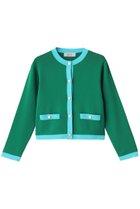 【アルアバイル/allureville】の【Loulou Willoughby】バイカラーコンパクトCD A 人気、トレンドファッション・服の通販 founy(ファニー) ファッション Fashion レディースファッション Fashion for Women トップス・カットソー Cut & Sew Tops ニット Knit Tops & Sweaters カーディガン・羽織り Layered Style Cardigans カーディガン Cardigan, Knitwear ジャケット Jacket, Outerwear デニム Denim, Jeans Material エレガント 上品 Elegant thumbnail グリーン系|ID: prp329100004290155 ipo3291000000032940972