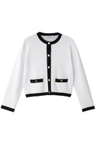 【アルアバイル/allureville】の【Loulou Willoughby】バイカラーコンパクトCD A 人気、トレンドファッション・服の通販 founy(ファニー) ファッション Fashion レディースファッション Fashion for Women トップス・カットソー Cut & Sew Tops ニット Knit Tops & Sweaters カーディガン・羽織り Layered Style Cardigans カーディガン Cardigan, Knitwear ジャケット Jacket, Outerwear デニム Denim, Jeans Material エレガント 上品 Elegant thumbnail ホワイト系|ID: prp329100004290155 ipo3291000000032940980